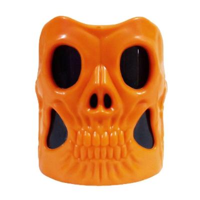 Mini Vela Caveira Laranja Com Led