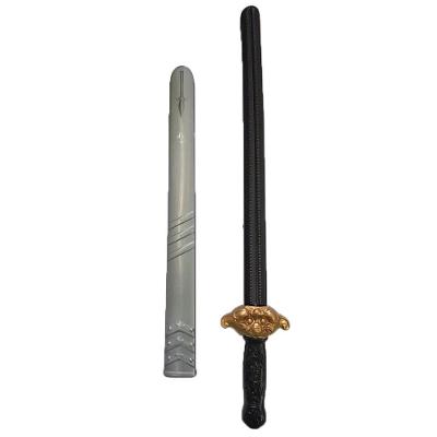 Espada Medieval Preta E Dourada De Plástico