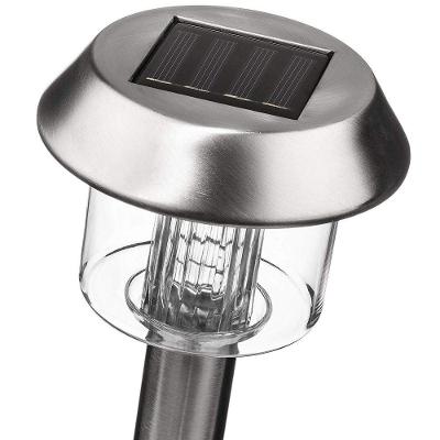 Luminária Solar Luz De Led Jardim Inox Acrílico
