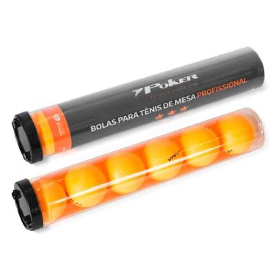 Bolas Tenis De Mesa Poker 3 Estrelas 40mm Pote Com 6 Laranja