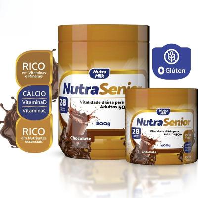 Nutra Senior 50+ Completo com 28 Vitaminas e Minerais - Pote 800g Chocolate