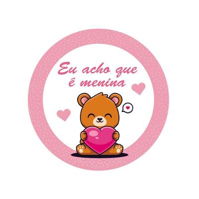 Adesivos Personalizados Chá Revelação - Menino E Menina 5x5cm Rosa
