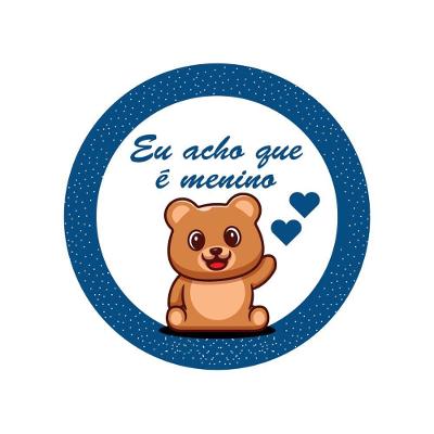Adesivos Personalizados Chá Revelação - Menino E Menina 5x5cm Azul