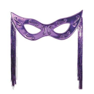 Máscara Decorativa Grande Com Chicote Festa Carnaval Cor Roxo