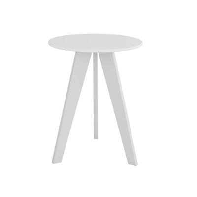 Mesinha Lateral Retrô Peroba Branco Com Brilho Em 100% Mdf Branco