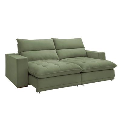 Sofá Retrátil E Reclinável Martinho Boucle Verde 2,10m
