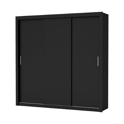 Guarda Roupa Roupeiro Clarice 3 Portas De Correr 4 Gavetas Carioca Preto