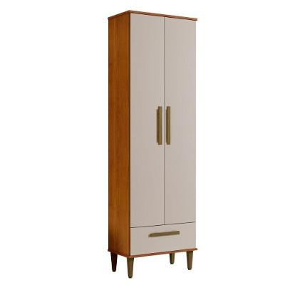 Armário Multiuso Natal 2 Portas 1 Gaveta Nature Off White Kaiki Móveis