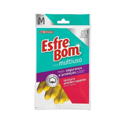 Luva Látex Multiuso Média Amarela Esfrebom Bettanin