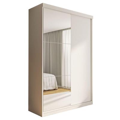 Guarda Roupa 2 Portas De Correr Com Espelho 2 Gavetas Salvador Minastex Branco