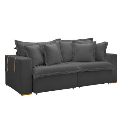 Sofá Cama Retrátil E Reclinável Arizona Boucle Cinza 2,20m