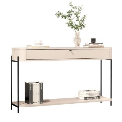 Aparador De Sala Aparador Para Sala Buffet 1 Gaveta - Off White Preto