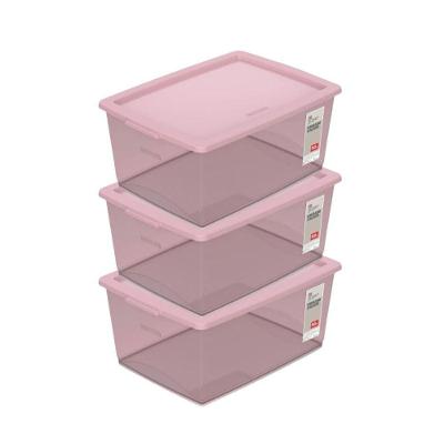 Kit Caixa Organizadora 30l My Closet Rosé 3 Unidades