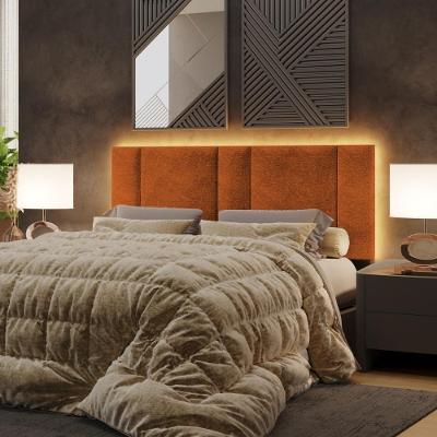 Cabeceira Queen Estofada Com Led - Boucle Teracota Boucle Teracota