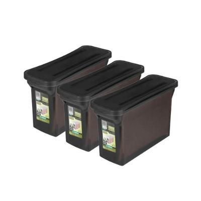Kit Caixa Arquivo Estreita Fumê Com 5 Pastas 3un