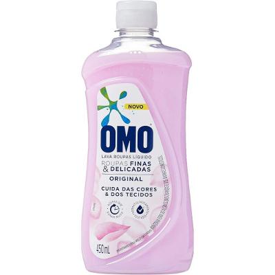 Lava Roupas Líquido Omo Para Roupas Finas E Delicadas Original Frasco 450ml