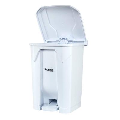 Lixeira Plástica Com Pedal Branca 50l Superpro