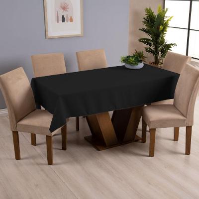 Toalha De Mesa Basic 1 Peça 1,45m X 1,40m 4 Lugares 100% Poliéster Tecido Oxford - Preto