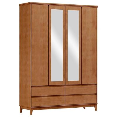 Guarda Roupa 4 Portas 4 Gavetas Espelho Mdf 160 Cm 2813 Freijo Milani Store