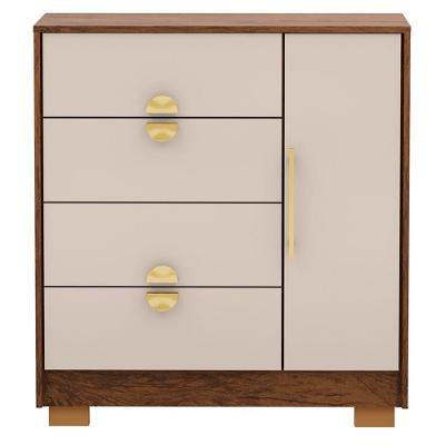 Comoda Sapateira 4 Gavetas 1 Porta 93 Cm 20033 Imbuia Fendi Vlr