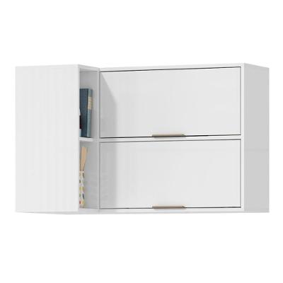 Armario Aereo Canto Reto 98 Cm Mdp Glor Agl03 Castanho Mxm Branco Neve