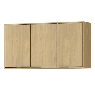 Armario Aereo 120 Cm Mdp 3 Portas Glor Agl04 Branco Neve Mxm Castanho