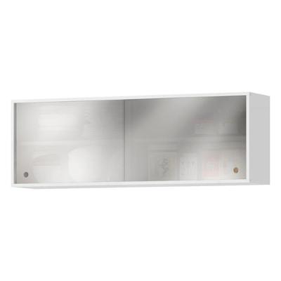 Armario Aereo 120 Cm 2 Portas Vidro Glor Agl02 Branco Neve Mxm