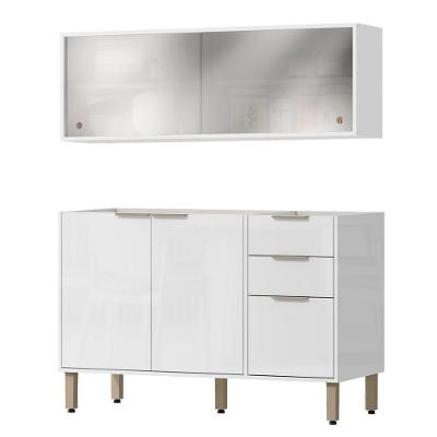 Armario Aereo E Balcao 120 Cm Glor Abgl02 Branco Neve Mxm