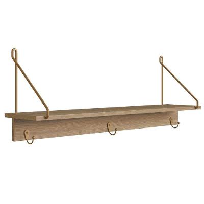 Cabideiro Com Prateleira Oslo Artesano 90 Cm (largura) Mdp Hanover Suporte Metálico Dourado