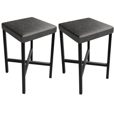 Kit 02 Banquetas Baixa Bar Cozinha Sala De Jantar Preto Stella L02 Couríssimo Preto - Lyam Decor