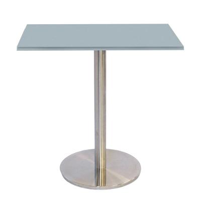 Mesa Bistrô Beta 112,50 Cm (alt) Disco Redondo Tampo Mdp Quadrado 70 Cm (larg) X 2,50 Cm (alt) Cinza
