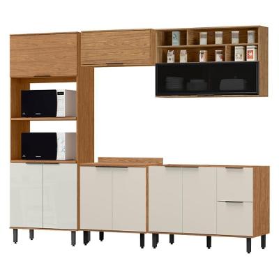 Cozinha Modulada 05 Pecas Mdf 280 Cm Tosc Freijo Off White Mxm Freijo Off White