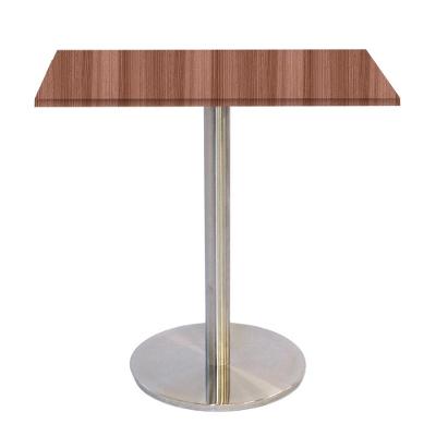 Mesa Bistrô Beta 112,50 Cm (alt) Disco Redondo Tampo Mdp Quadrado 80 Cm (larg) X 2,50 Cm (alt) Walnut