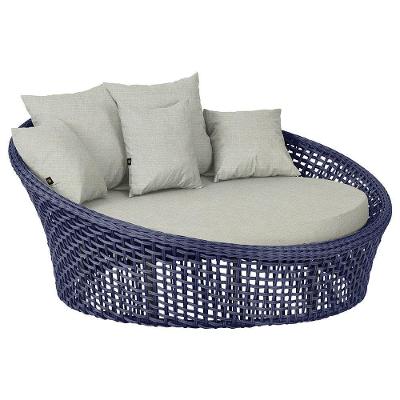 Chaise Hungria Pintura Preta Corda Náutica E3 Trama Original Azul