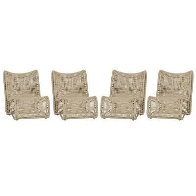 4 Poltronas Texas Em Alumínio Fendi Corda Náutica Trama Rami