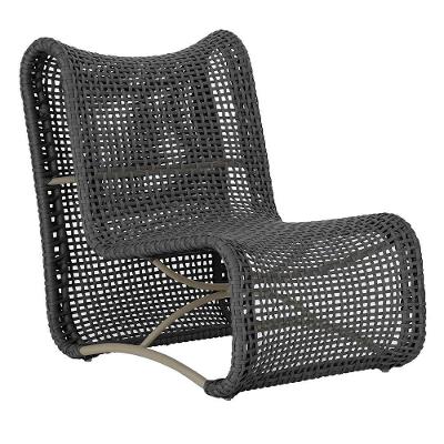 Poltrona Texas Alumínio Fendi Corda Náutica Trama Original Preto