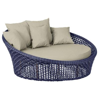 Chaise Hungria Pintura Marrom Corda Náutica E7 Trama Azul