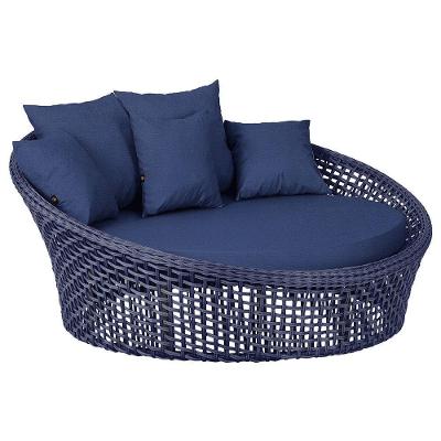 Chaise Hungria Pintura Preta Corda Náutica E10 Trama Azul