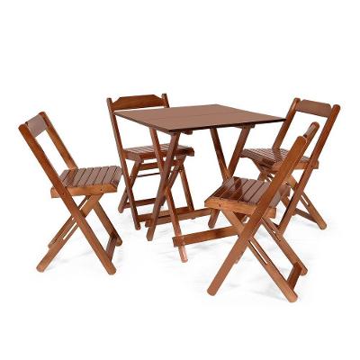 Jogos De Mesas Bar 70 X 70 C/ 4 Cadeiras Em Madeira Cor:imbuia