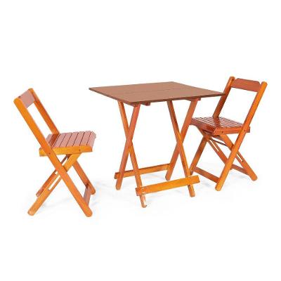 Jogos De Mesa Bar 70 X 70 Com 2 Cadeiras Dobráveis Em Mad. Cor:mel
