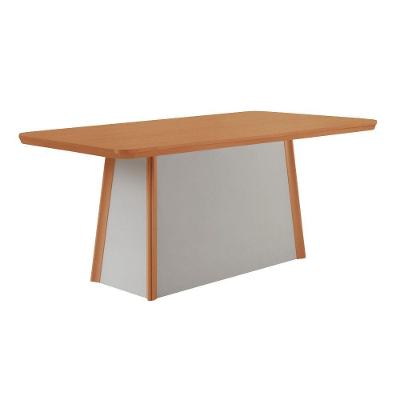 Mesa De Jantar Diane 180cm Tampo Mdf Canto Copo Naturalle/off White