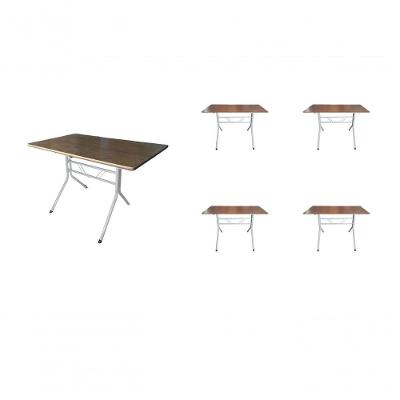 Kit 5 Mesas Moema 120x70 Imbuia Base Branca