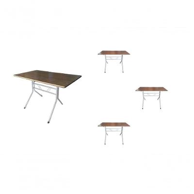 Kit 4 Mesas Moema 120x70 Imbuia Base Branca