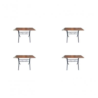 Kit 4 Mesas Moema 120x70 Imbuia Base Preta