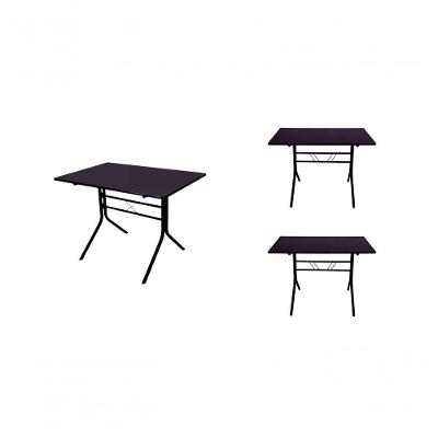Kit 3 Mesas Moema 120x70 Preta Base Preta