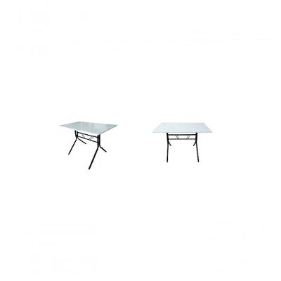 Kit 2 Mesas Moema 120x70 Branca Base Preta
