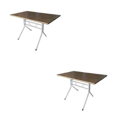 Kit 2 Mesas Moema 120x70 Imbuia Base Branca