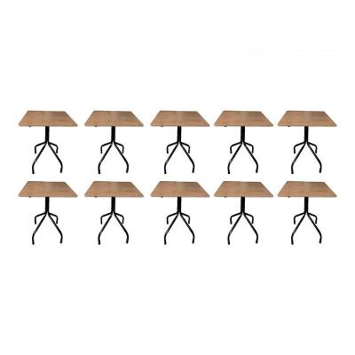 Kit 10 Mesas Moema 70x70 Imbuia Base Preta