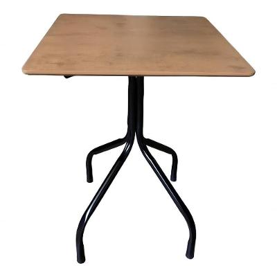 Mesa Moema 70x70 Imbuia Base Preta