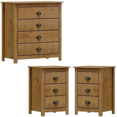 Comoda 4 Gv 02 Mesas De Cabeceira 3 Gv Madeira Maciça Freijo Milani Store